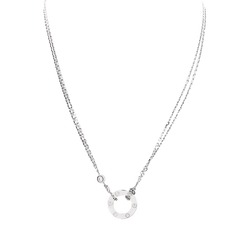 Collier Cartier, « Love», or blanc, diamants.