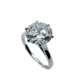 Bague Solitaire en or blanc, platine et diamant