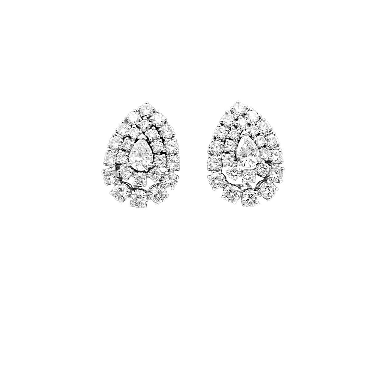 Boucles d'oreilles Clips BOUCHERON en or blanc, platine et diamants