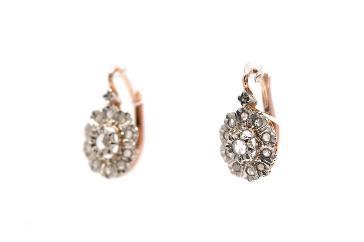 Boucles d'oreilles Dormeuses en or jaune et diamants