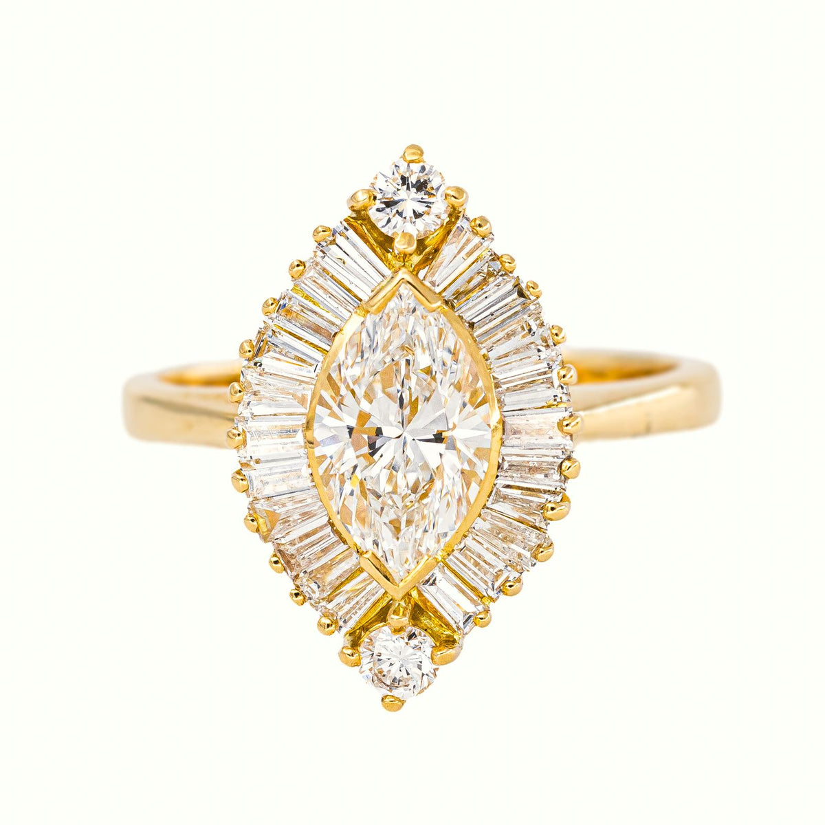 Bague Marquise Or jaune Diamant