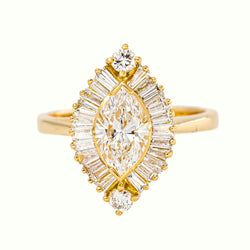 Bague Marquise Or jaune Diamant
