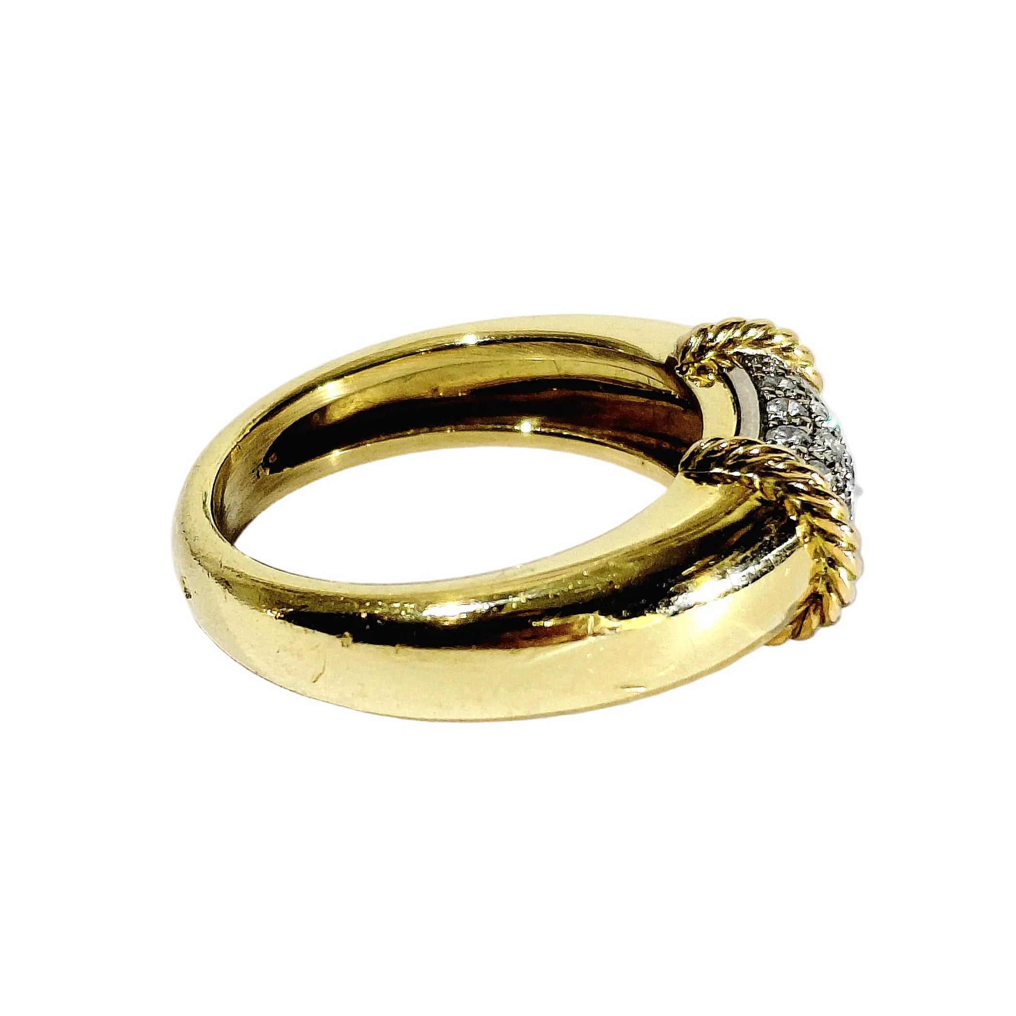 Bague Jonc en or jaune et diamants