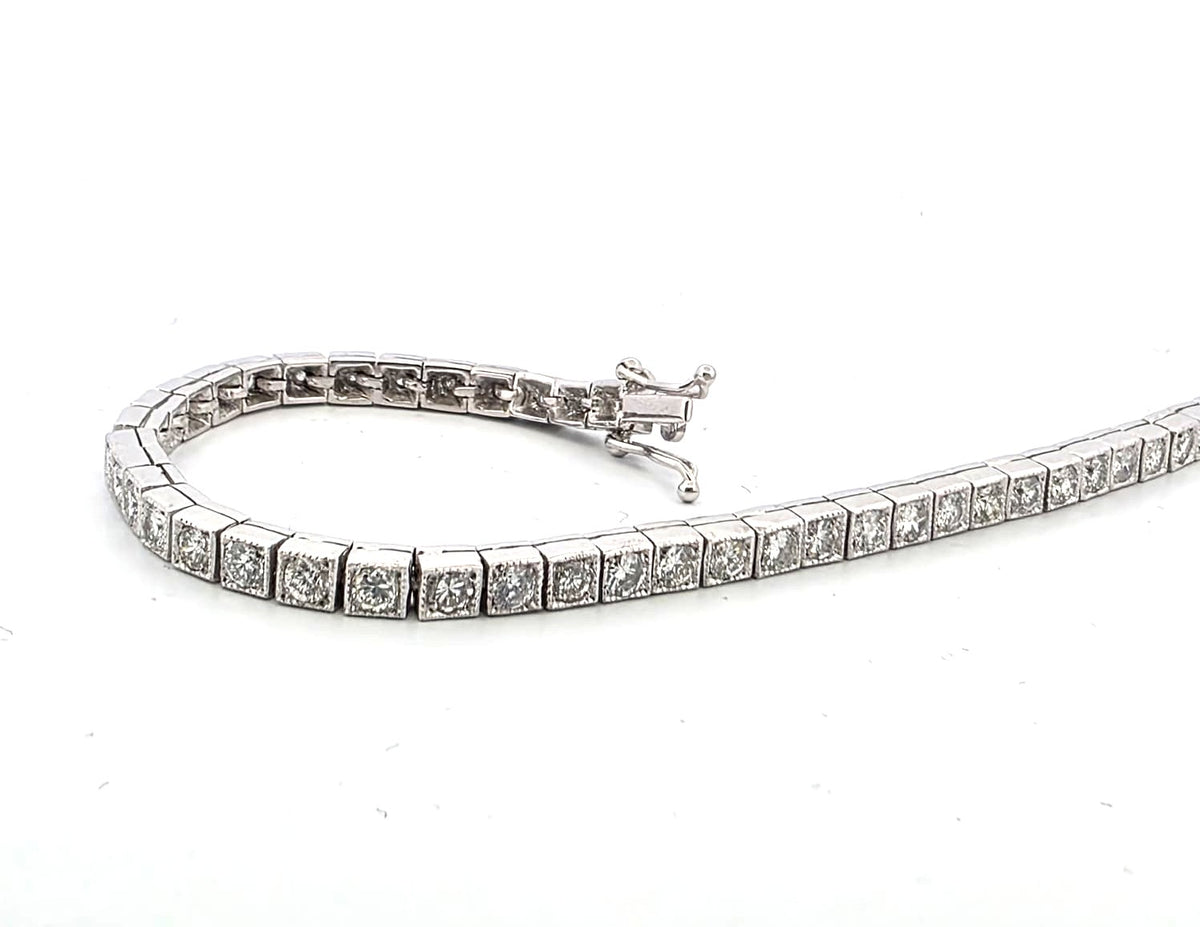 Bracelet Ligne en platine et diamants