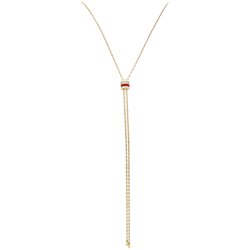 Collier Boucheron « Cravate Quatre Red Edition », 3 ors, céramique rouge, diamants. Petit modèle.