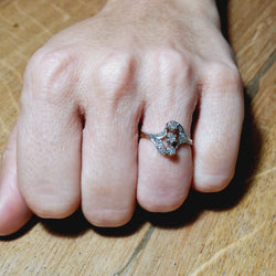 Bague en or rose, or blanc, et diamants