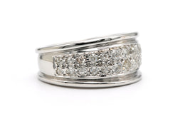 Bague Jonc en or blanc et diamants