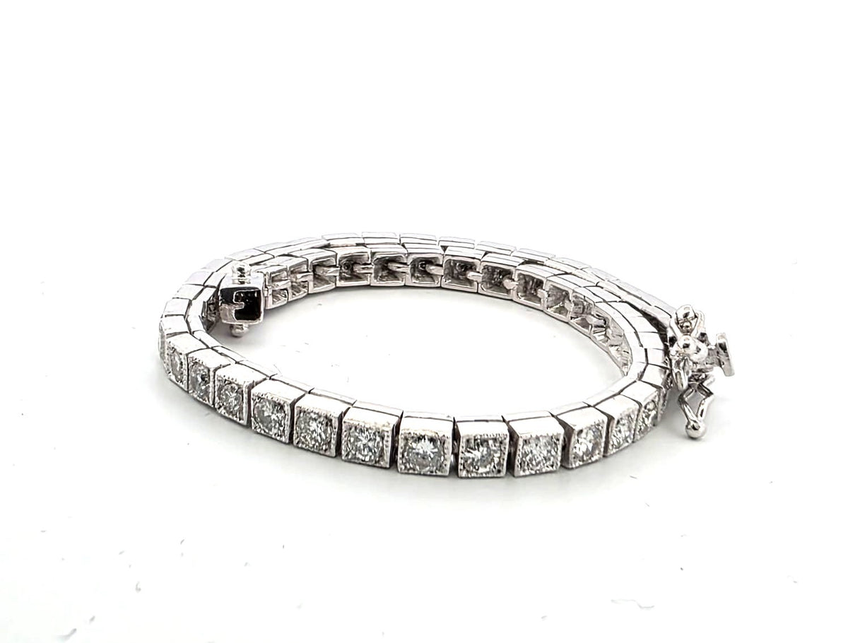 Bracelet Ligne en platine et diamants