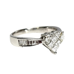 Bague Solitaire en or blanc et diamants