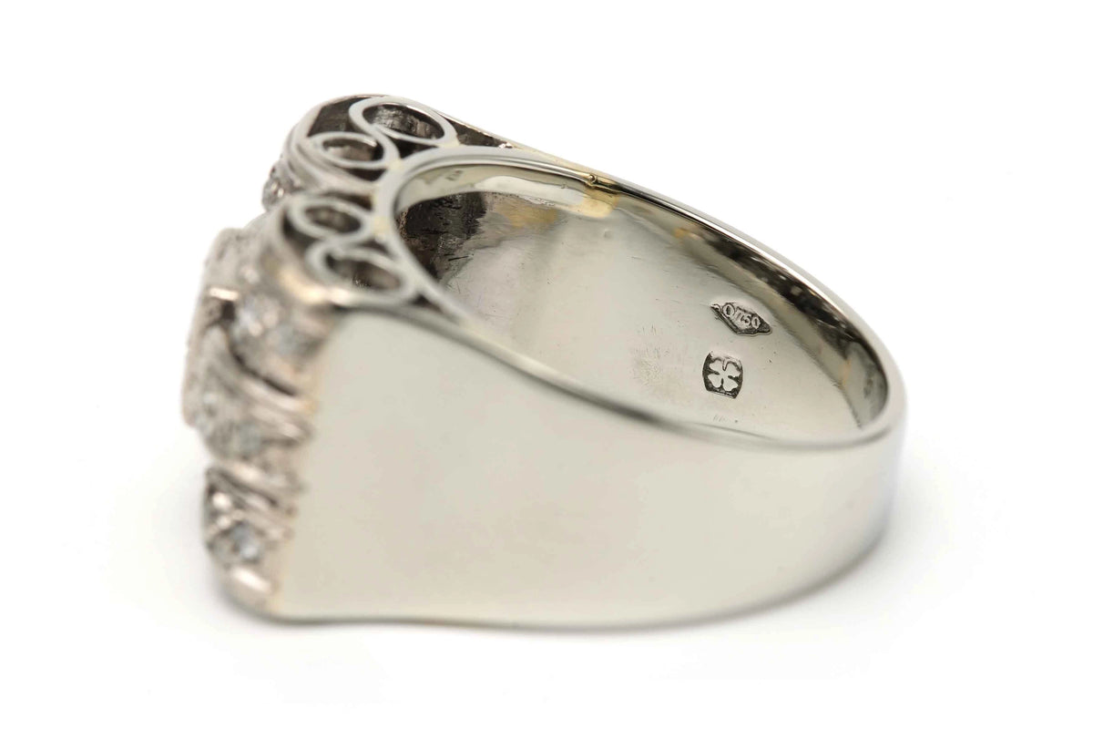 Bague Tank en or blanc et diamants
