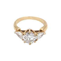 Bague Trilogie en or jaune et diamants