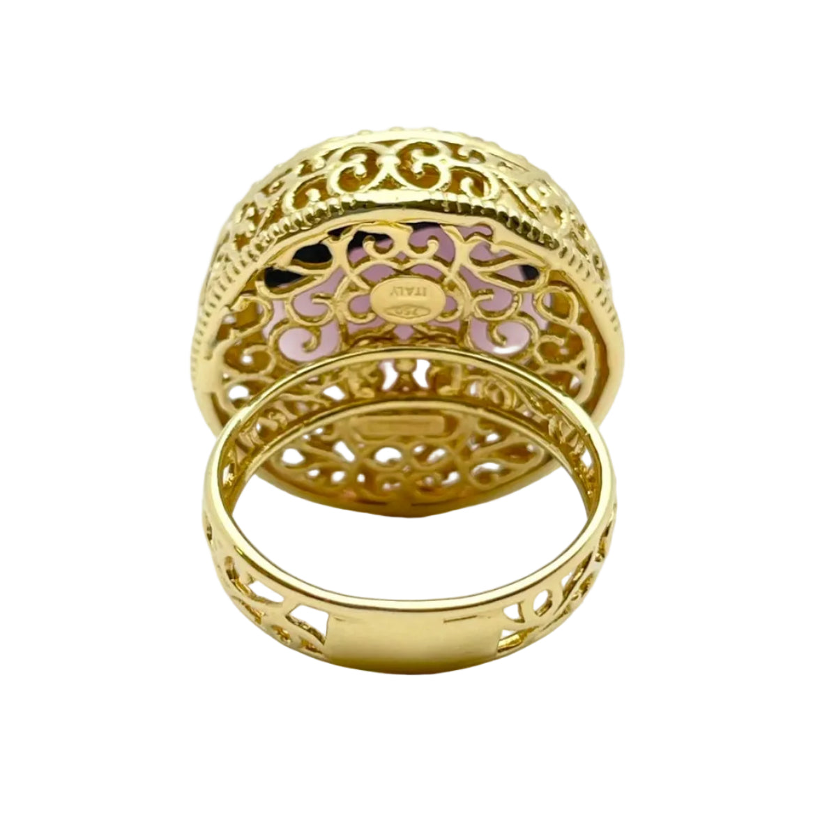Bague Cocktail en or jaune, quartz et diamants