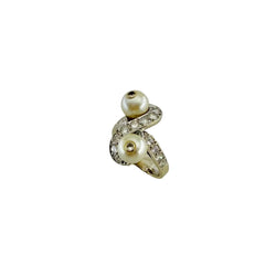 Bague Toi et Moi en or blanc, perles et diamants