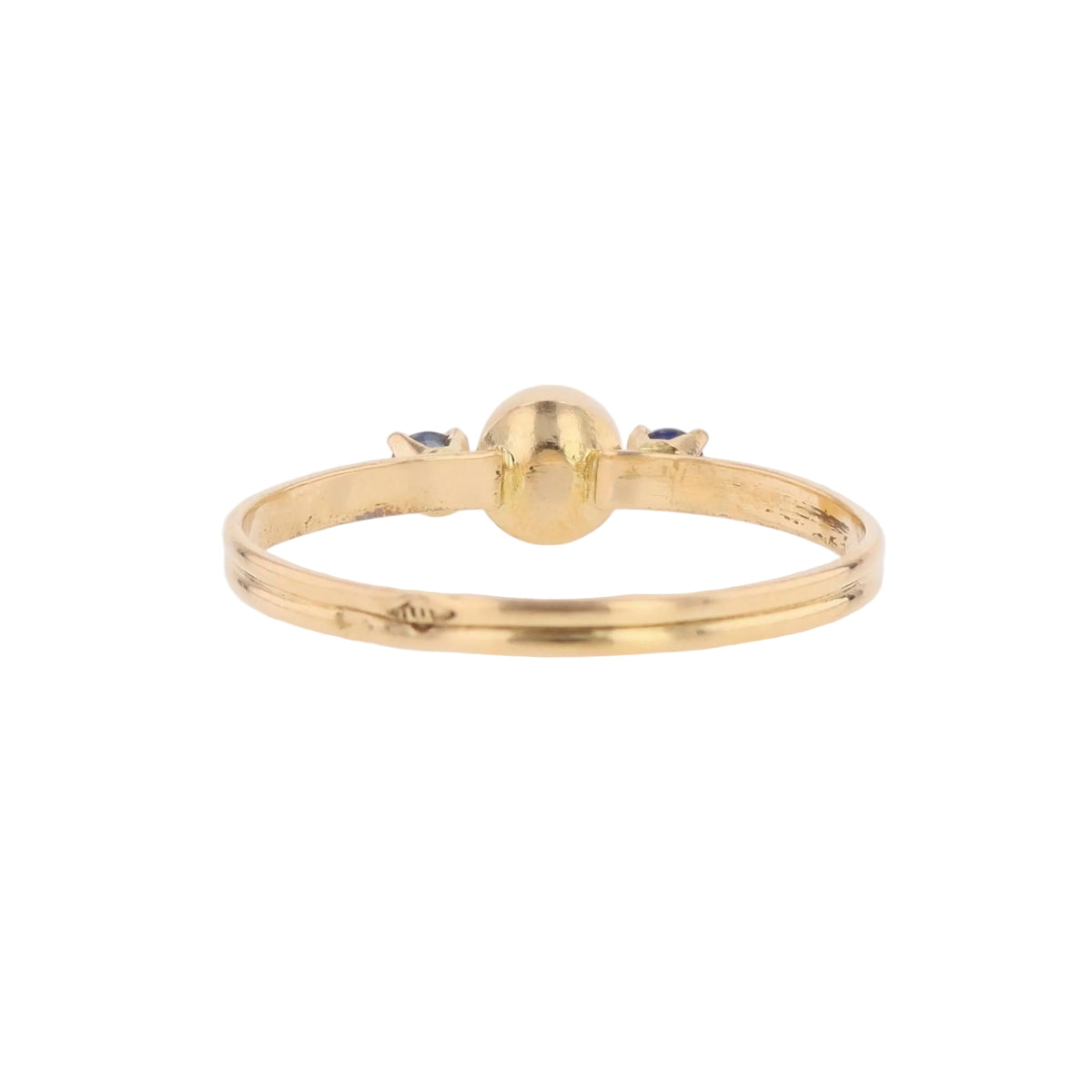 Bague Trilogie en or jaune, perle et saphirs