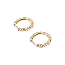 Boucles d'oreilles Créoles en or jaune et diamants