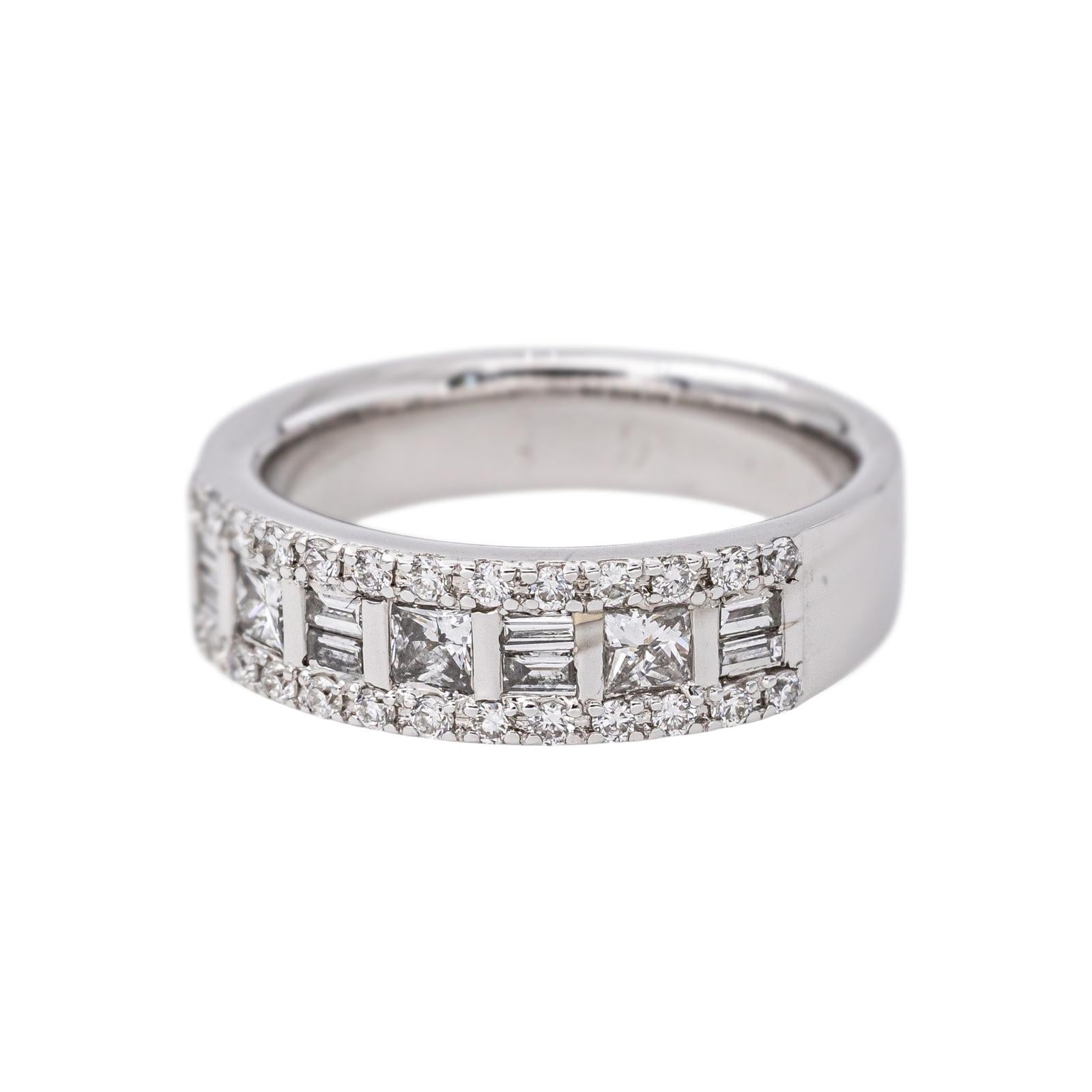 Bague Bandeau Or blanc Diamant