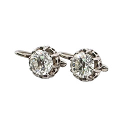 Boucles d'oreilles Dormeuses en or blanc et diamants