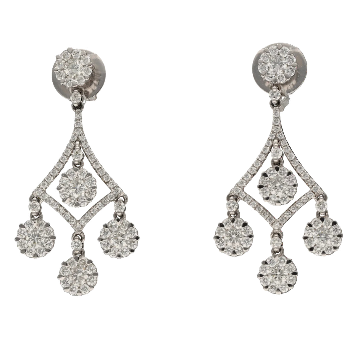 Boucles d’oreilles Pendantes en or blanc et diamants