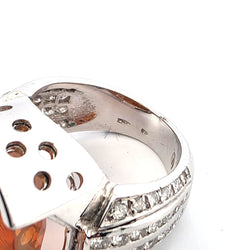 Bague Cocktail en or blanc, opale et diamants