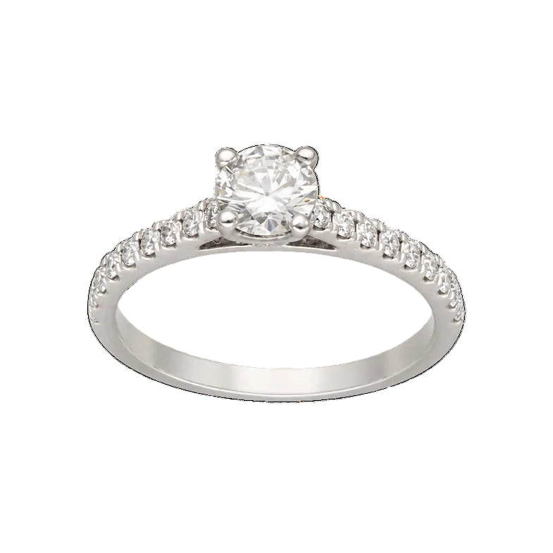 Bague Solitaire en platine et diamants