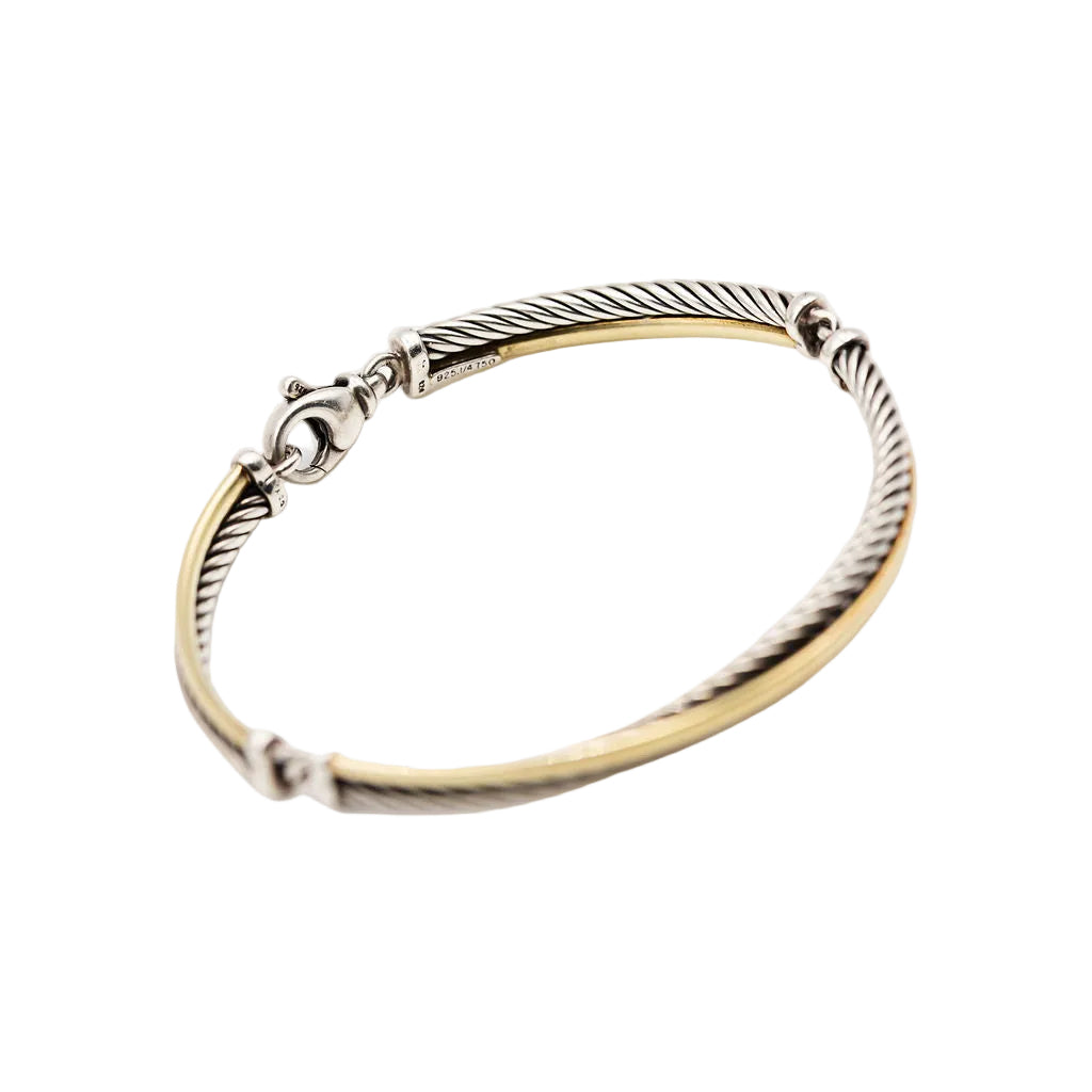 Bracelet DAVID YURMAN "Crossover" en argent et or jaune