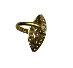 Bague Marquise en or jaune et diamants