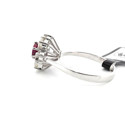 Bague Marguerite en or jaune, rubis et diamants