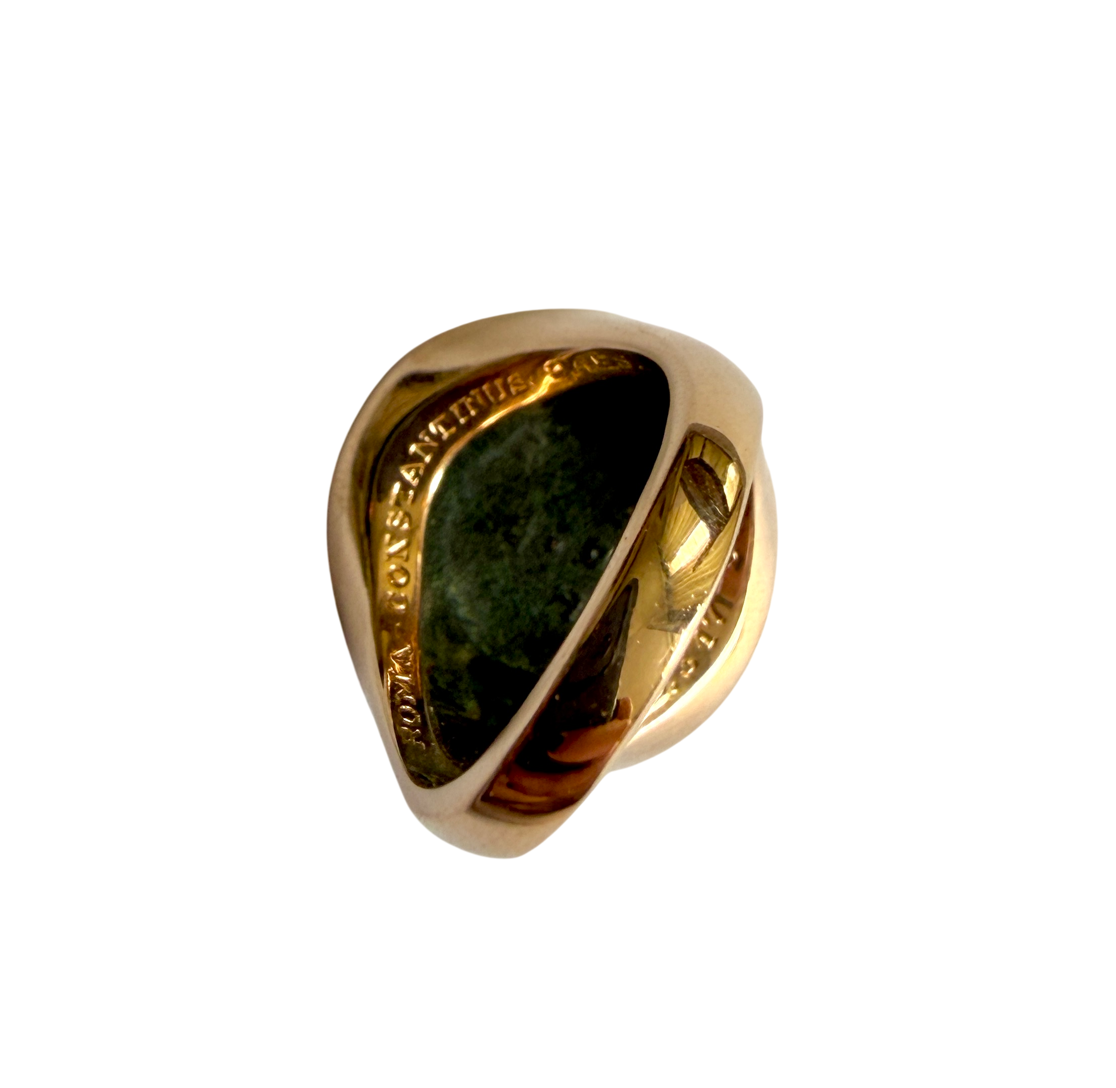 Bague Chevalière BULGARI "Monete" en or rose et bronze