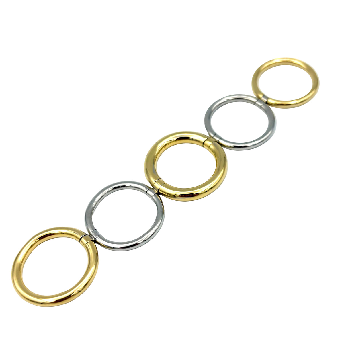 Bague POMELLATO "Tubolare" en or blanc et or jaune