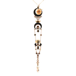Pendentif en or jaune, perles et saphirs