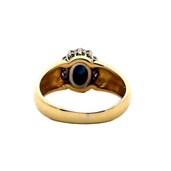 Bague Cocktail en or jaune, saphir et diamants