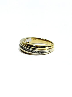 Bague en or jaune et diamants