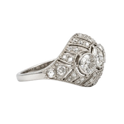 Bague Dôme en platine et diamants
