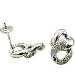 Boucles d'oreilles Pendantes MESSIKA "Link" en or blanc et diamants