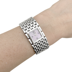 Montre Cartier "Panthère ruban" en acier et nacre.