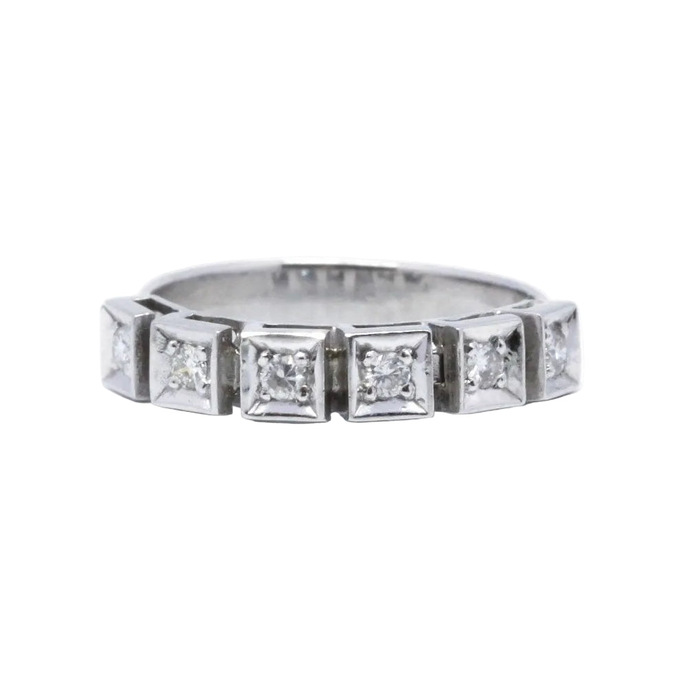 Bague Alliance en or blanc et diamants