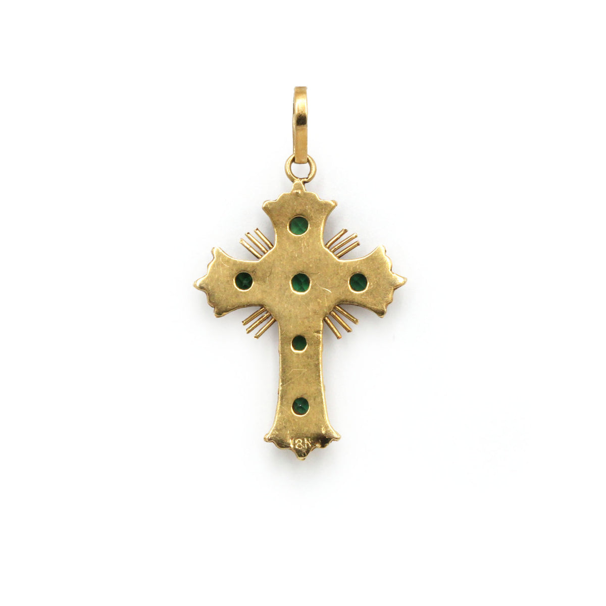 Pendentif en or jaune et émeraudes