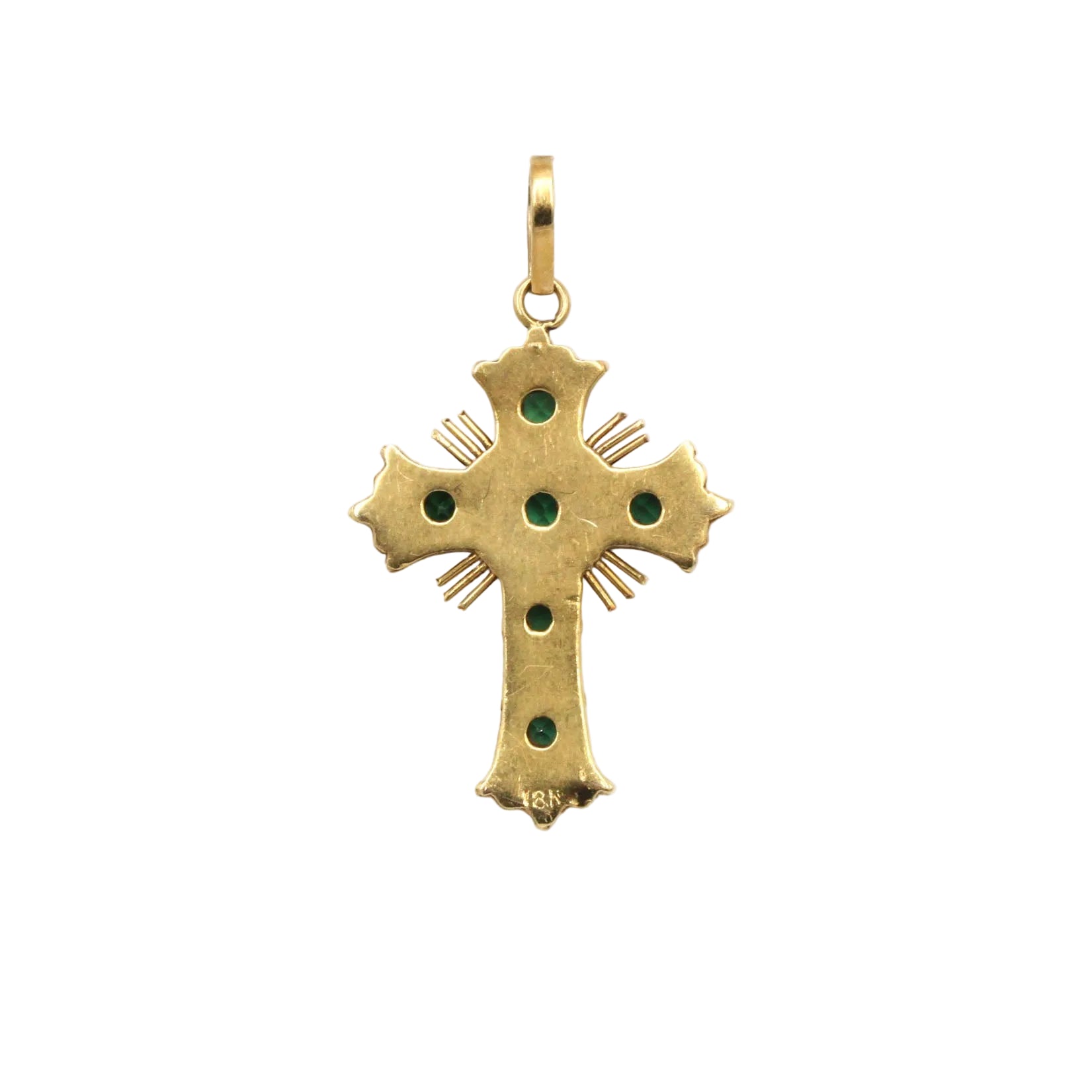 Pendentif en or jaune et émeraudes