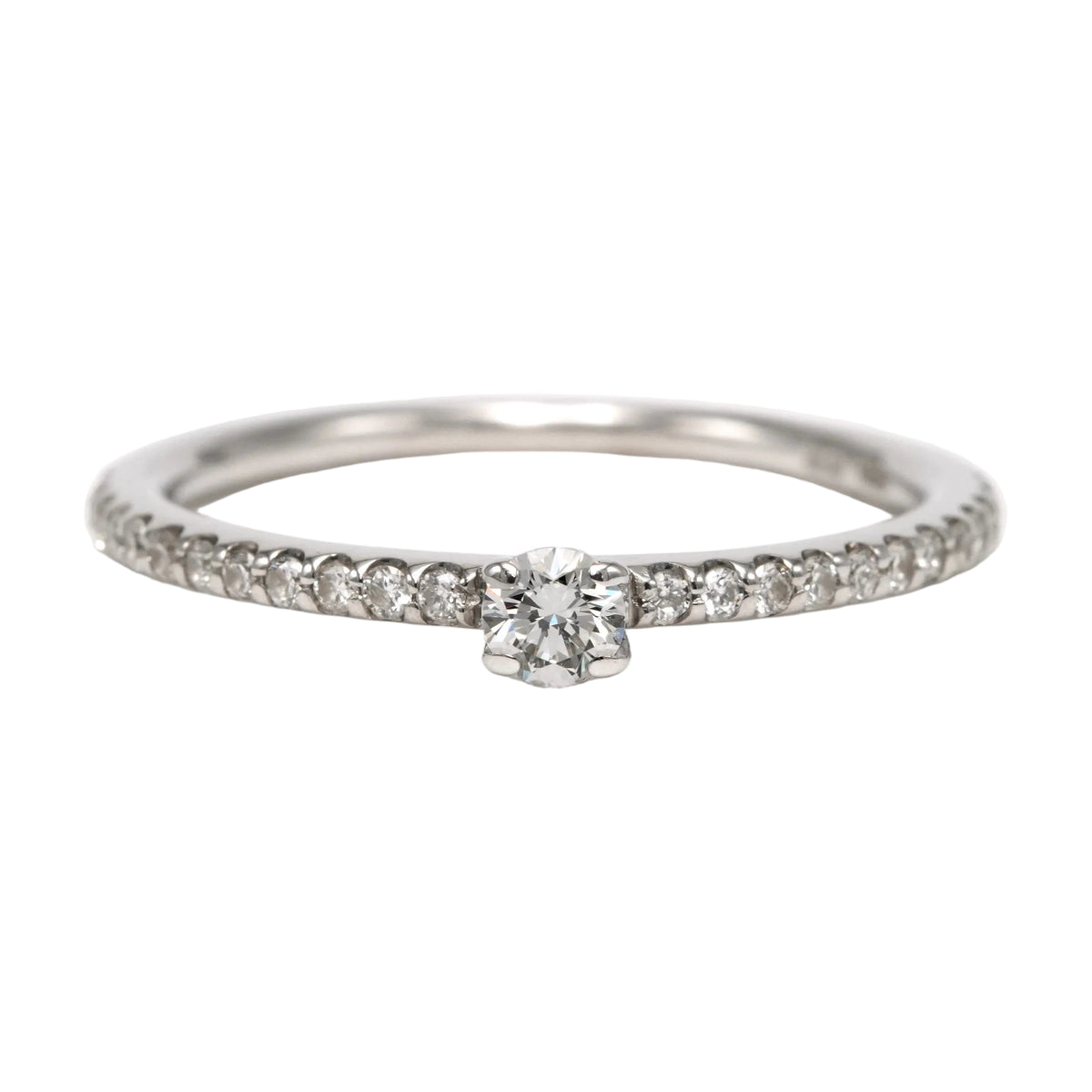 Bague Solitaire en or blanc et diamants