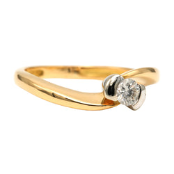 Bague Solitaire en or blanc, or jaune et diamant