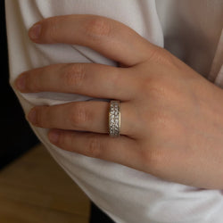 Bague Jonc en or blanc et diamants