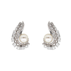 Boucles d'oreilles Or blanc Perle