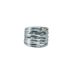 Bague MAUBOUSSIN "Kiff and Sun" en or jaune, argent et diamants