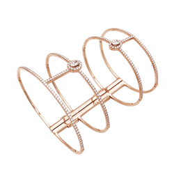 Bracelet Messika, "Glam'Azone", or rose, diamants.