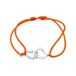 Dinh Van Bracelet Cordon Double Cœurs Or blanc