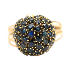Bague Dôme en or jaune et saphirs