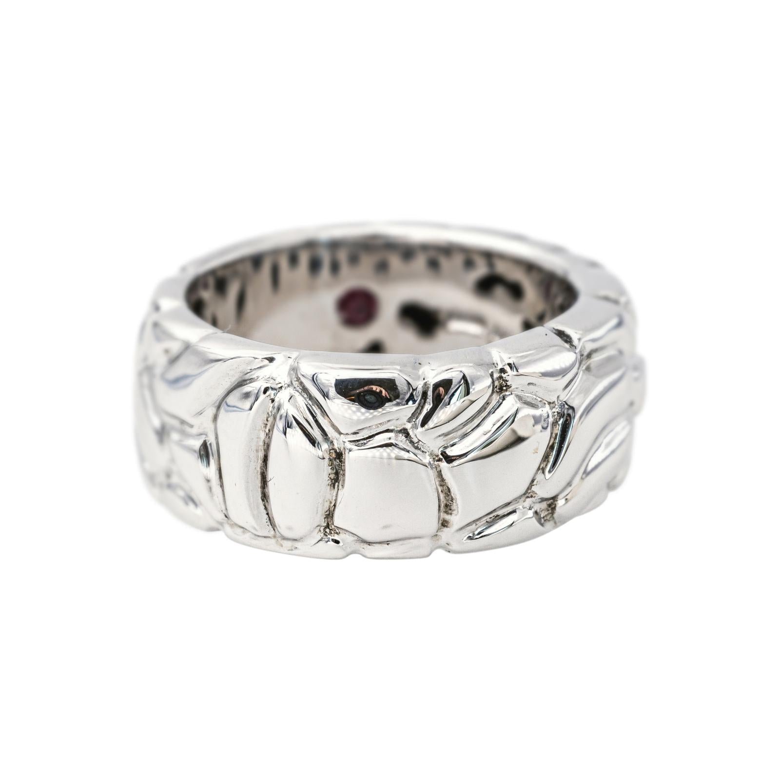 Bague Bandeau en or blanc et rubis