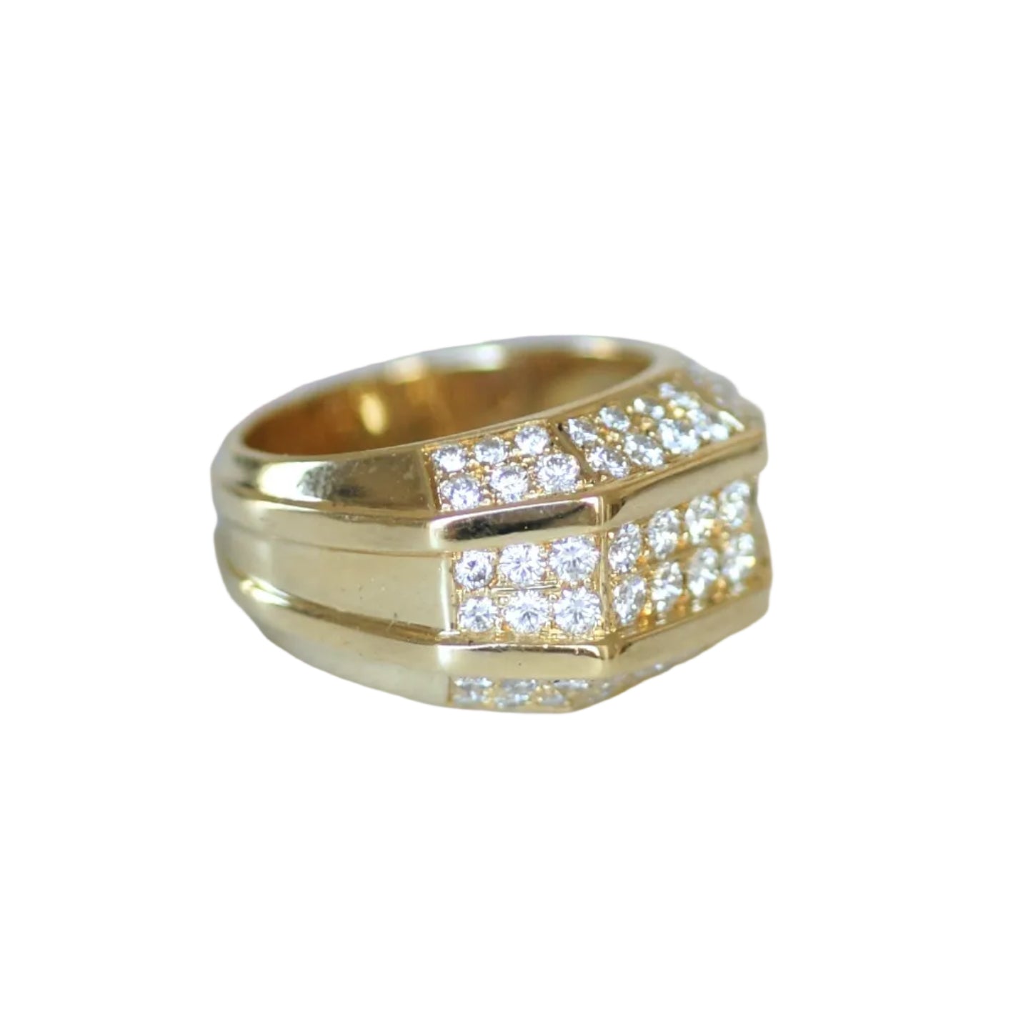Bague Jonc en or jaune et diamants