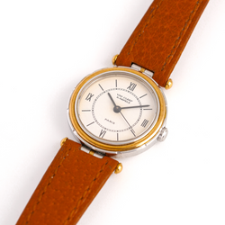 Montre VAN CLEEF & ARPELS. PM "PA 49" en or jaune, acier et cuir