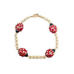 Bracelet CARTIER "Coccinelles" en or jaune et émail